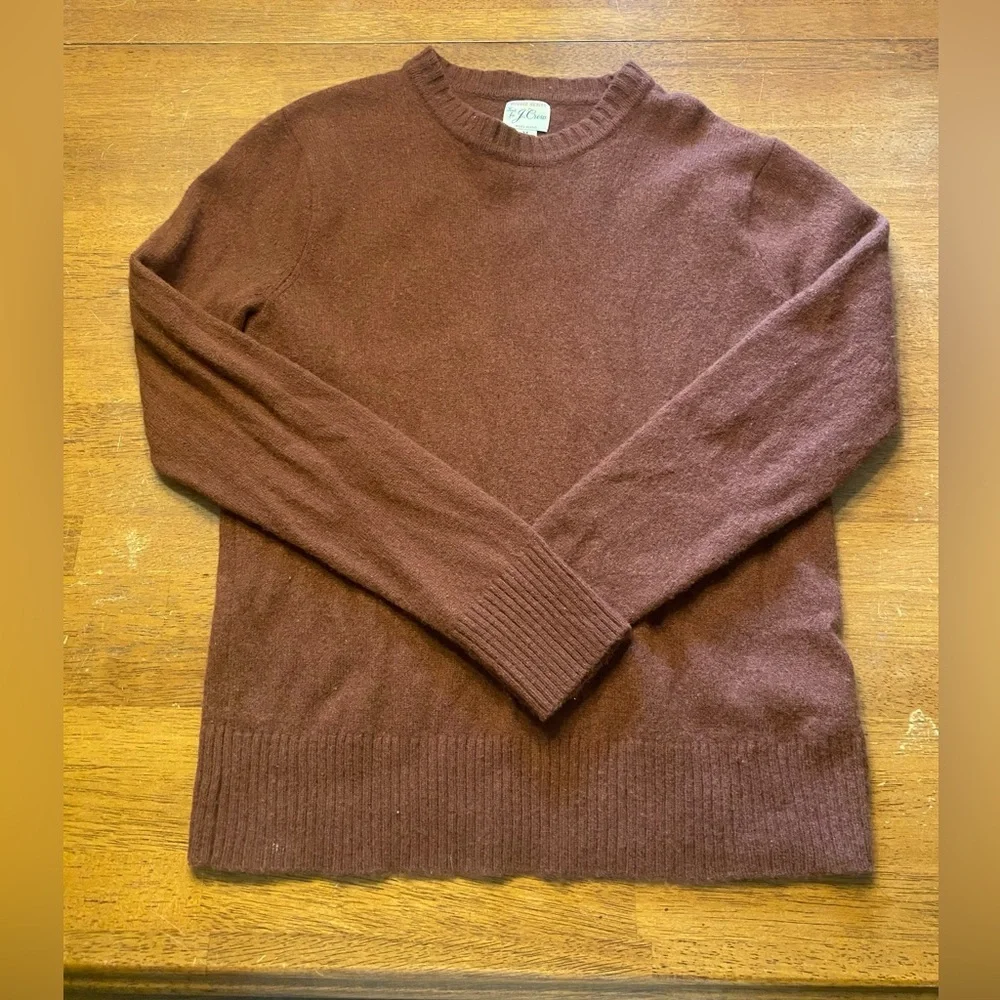 J. Crew Men's Rugged Merino  Crewneck Sweater Brown